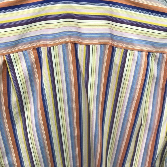 🌸Clearance!🌸 PAUL FREDRICK  Mens Shirt Stripe Luxury 15 -34/35 - Picture 6 of 8